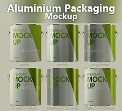 油漆桶品牌包装展示模型：Aluminium Packaging Mockup